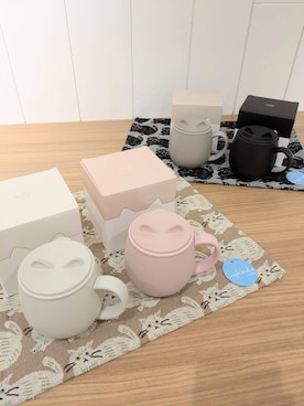 「one'sterrace（ワンズテラス）のポケトル ネコマグ 330ml（グラス/マグカップ/タンブラー、ベージュ系）」を使った、くまさん（レディース・164cm）の秋コーディネート
