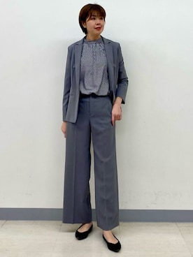 「アイテム（スーツジャケット、グレー系）」を使った、まいこさん（レディース・170cm）の春コーディネート
