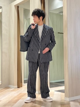 「TAKEO KIKUCHI（タケオキクチ）のアイテム（パンツ）」を使った、URAさん（メンズ・165cm）の冬コーディネート