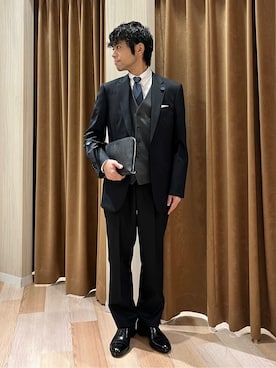 「アイテム（ポケットチーフ）」を使った、URAさん（メンズ・165cm）の夏コーディネート