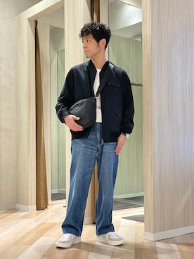 「TAKEO KIKUCHI（タケオキクチ）のアイテム（パンツ）」を使った、URAさん（メンズ・165cm）の春コーディネート