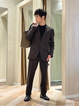 「TAKEO KIKUCHI（タケオキクチ）のアイテム（パンツ）」を使った、URAさん（メンズ・165cm）の春コーディネート