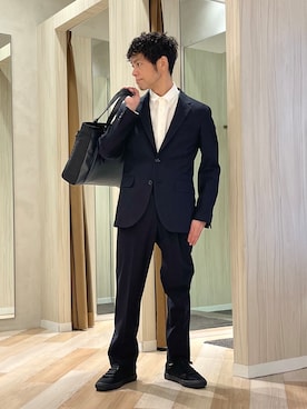 「TAKEO KIKUCHI（タケオキクチ）のアイテム（パンツ）」を使った、URAさん（メンズ・165cm）の春コーディネート