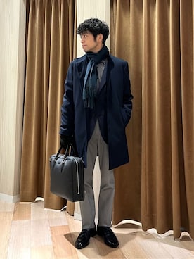 「アイテム（ビジネスバッグ）」を使った、URAさん（メンズ・165cm）の秋コーディネート