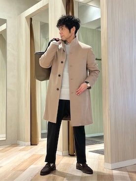 「TAKEO KIKUCHI（タケオキクチ）のアイテム（パンツ）」を使った、URAさん（メンズ・165cm）の冬コーディネート