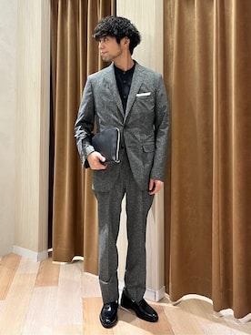 「アイテム（ポケットチーフ）」を使った、URAさん（メンズ・165cm）の春コーディネート