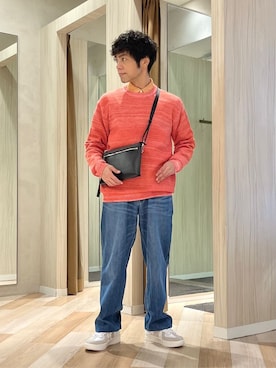 「TAKEO KIKUCHI（タケオキクチ）のアイテム（パンツ）」を使った、URAさん（メンズ・165cm）の冬コーディネート