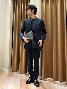 「アイテム（ポケットチーフ）」を使った、URAさん（メンズ・165cm）の春コーディネート