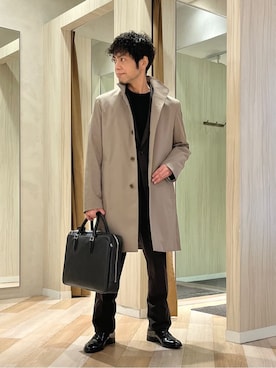 「TAKEO KIKUCHI（タケオキクチ）のアイテム（パンツ）」を使った、URAさん（メンズ・165cm）の冬コーディネート