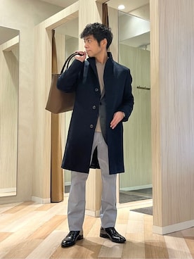 「アイテム（スーツジャケット）」を使った、URAさん（メンズ・165cm）の冬コーディネート