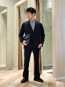 「TAKEO KIKUCHI（タケオキクチ）のアイテム（パンツ）」を使った、URAさん（メンズ・165cm）の春コーディネート