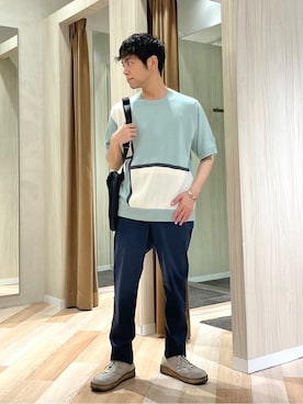 「TAKEO KIKUCHI（タケオキクチ）のアイテム」を使った、URAさん（メンズ・165cm）の夏コーディネート