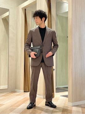 「TAKEO KIKUCHI（タケオキクチ）のアイテム（パンツ）」を使った、URAさん（メンズ・165cm）の春コーディネート