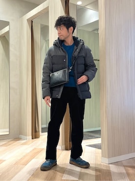 「アイテム（ダウンジャケット/コート）」を使った、URAさん（メンズ・165cm）の冬コーディネート