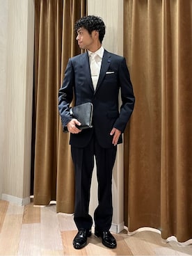 「アイテム（ネクタイピン）」を使った、URAさん（メンズ・165cm）の秋コーディネート