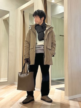 「アイテム（ダウンジャケット/コート）」を使った、URAさん（メンズ・165cm）の冬コーディネート