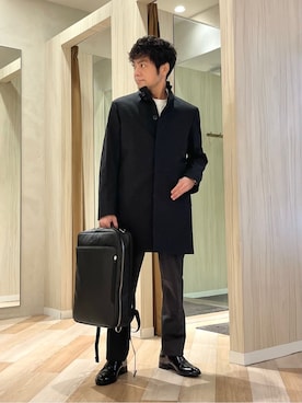 「TAKEO KIKUCHI（タケオキクチ）のアイテム（パンツ）」を使った、URAさん（メンズ・165cm）の冬コーディネート