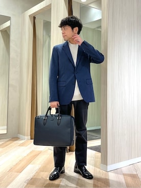 「アイテム（ビジネスバッグ）」を使った、URAさん（メンズ・165cm）の春コーディネート