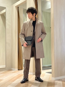 「TAKEO KIKUCHI（タケオキクチ）のアイテム（パンツ）」を使った、URAさん（メンズ・165cm）の春コーディネート