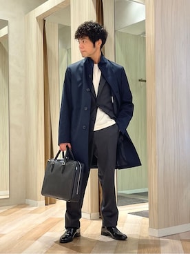 「TAKEO KIKUCHI（タケオキクチ）のアイテム（パンツ）」を使った、URAさん（メンズ・165cm）の冬コーディネート