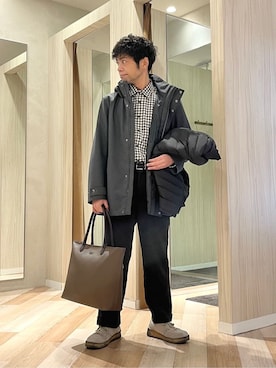 「アイテム（スカート）」を使った、URAさん（メンズ・165cm）の冬コーディネート