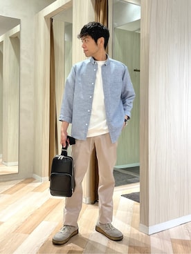 「TAKEO KIKUCHI（タケオキクチ）のアイテム」を使った、URAさん（メンズ・165cm）の夏コーディネート