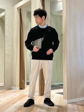 「TAKEO KIKUCHI（タケオキクチ）のアイテム（パンツ）」を使った、URAさん（メンズ・165cm）の春コーディネート