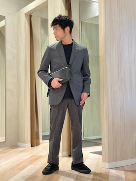 「TAKEO KIKUCHI（タケオキクチ）のアイテム（パンツ）」を使った、URAさん（メンズ・165cm）の春コーディネート