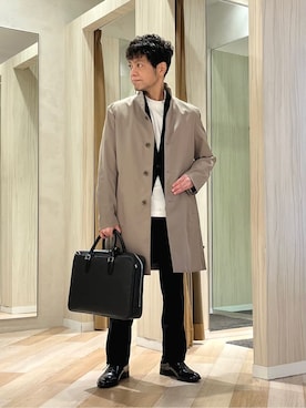 「TAKEO KIKUCHI（タケオキクチ）のアイテム（パンツ）」を使った、URAさん（メンズ・165cm）の春コーディネート