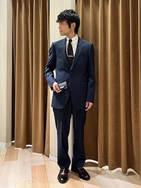 「アイテム（スーツセット、ブルー系）」を使った、URAさん（メンズ・165cm）の秋コーディネート