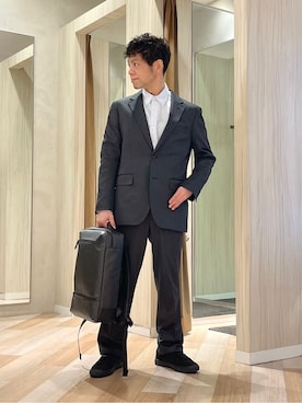 「TAKEO KIKUCHI（タケオキクチ）のアイテム（パンツ）」を使った、URAさん（メンズ・165cm）の春コーディネート