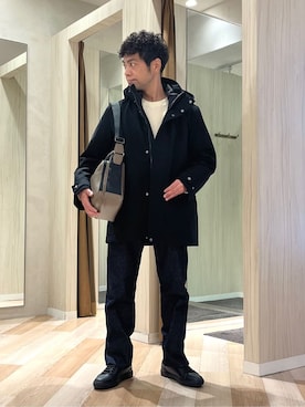 「TAKEO KIKUCHI（タケオキクチ）のアイテム（パンツ）」を使った、URAさん（メンズ・165cm）の冬コーディネート