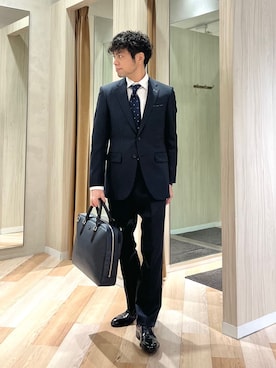 「アイテム（ビジネスバッグ）」を使った、URAさん（メンズ・165cm）の冬コーディネート