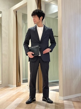 「TAKEO KIKUCHI（タケオキクチ）のアイテム（パンツ）」を使った、URAさん（メンズ・165cm）の冬コーディネート