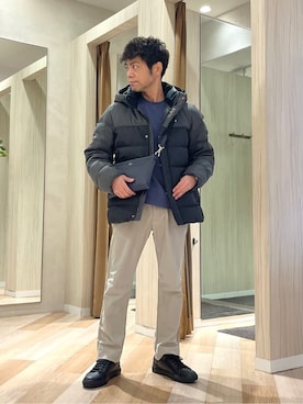 「アイテム（ダウンジャケット/コート）」を使った、URAさん（メンズ・165cm）の冬コーディネート