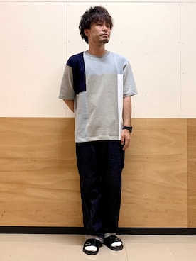 「THE SHOP TK （ザ ショップ ティーケー ）のアイテム（ニット/セーター）」を使った、MATUさん（メンズ・165cm）の夏コーディネート
