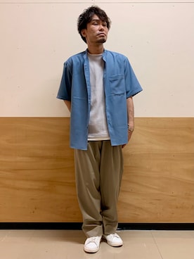 「アイテム（スカート）」を使った、MATUさん（メンズ・165cm）の春コーディネート