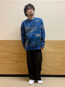 「THE SHOP TK （ザ ショップ ティーケー ）のアイテム（ニット/セーター）」を使った、MATUさん（メンズ・165cm）の冬コーディネート
