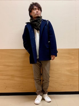 「アイテム（ネックウォーマー/スヌード）」を使った、MATUさん（メンズ・165cm）の冬コーディネート
