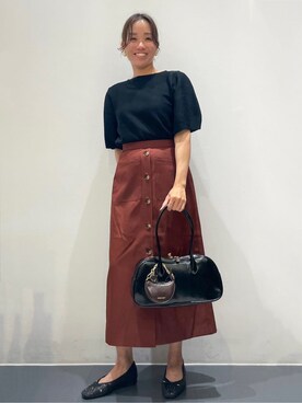 「アイテム（チャーム、ブラウン系）」を使った、ともも。さん（レディース・158cm）の夏コーディネート