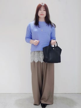 「OPAQUE.CLIP（オペークドットクリップ）のアイテム（パンツ）」を使った、NONさん（レディース・160cm）の春コーディネート