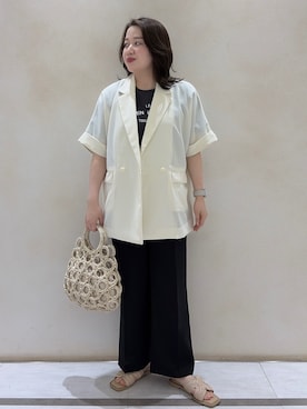「OPAQUE.CLIP（オペークドットクリップ）のアイテム（サンダル）」を使った、RISAさん（レディース・156cm）の春コーディネート