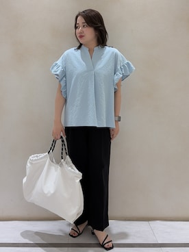 「OPAQUE.CLIP（オペークドットクリップ）のアイテム（サンダル）」を使った、RISAさん（レディース・156cm）の春コーディネート