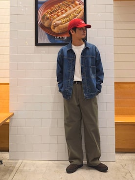「BAYFLOW（ベイフロー）のアイテム」を使った、なかむさん（メンズ・170cm）の秋コーディネート