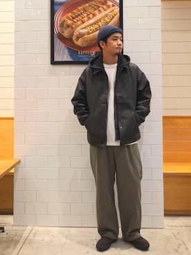 「BAYFLOW（ベイフロー）のアイテム」を使った、なかむさん（メンズ・170cm）の秋コーディネート