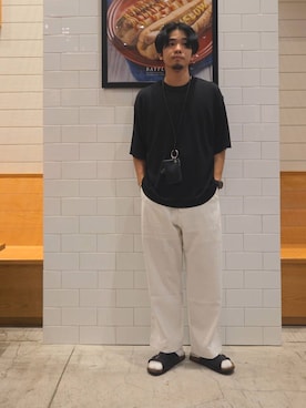 「BAYFLOW（ベイフロー）のアイテム」を使った、なかむさん（メンズ・170cm）の夏コーディネート