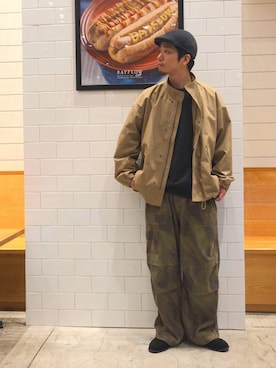 「BAYFLOW（ベイフロー）のアイテム」を使った、なかむさん（メンズ・170cm）の秋コーディネート