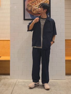 「BAYFLOW（ベイフロー）のアイテム」を使った、なかむさん（メンズ・170cm）の夏コーディネート