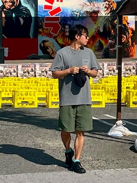 「patagonia(パタゴニア)のアイテム(Tシャツ/カットソー)」を使った、736785さん(メンズ・170cm)の夏コーディネート