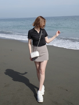 「CELINE（セリーヌ）のアイテム」を使った、moeさん（レディース・165cm）の夏コーディネート